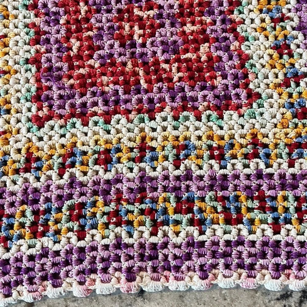 Wiggly Crocheted Square tablecloth or hotpad -Large 17x17”